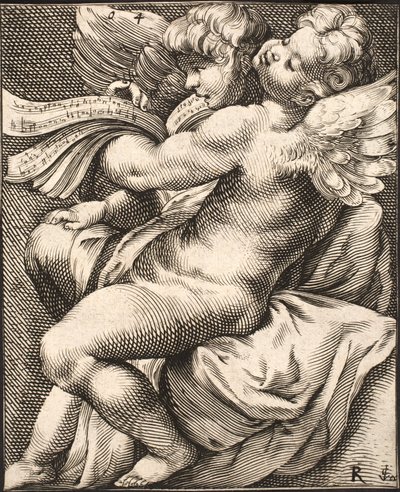 Két Putti énekel alkotó: Jacob Matham