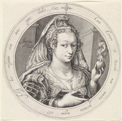 Vénusz égő szívvel Vénusz, Bacchus és Ceres (sorozat címe) alkotó: Jacob Matham