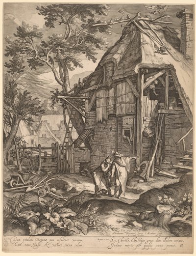 Ábrahám kiűzi Hágart alkotó: Jacob Matham, after Abraham Bloemaert