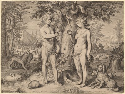 Az ember bukása alkotó: Jacob Matham, after Hendrik Goltzius