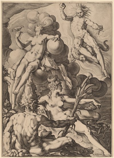 A Négy Elem alkotó: Jacob Matham after Hendrik Goltzius