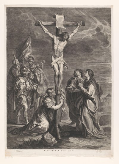 Krisztus a kereszten Ecce mater tua (cím a tárgyon) alkotó: Jacob Neefs