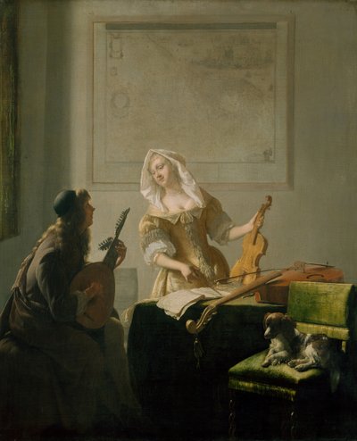 A zenelecke, 1671. alkotó: Jacob Lucasz Ochtervelt