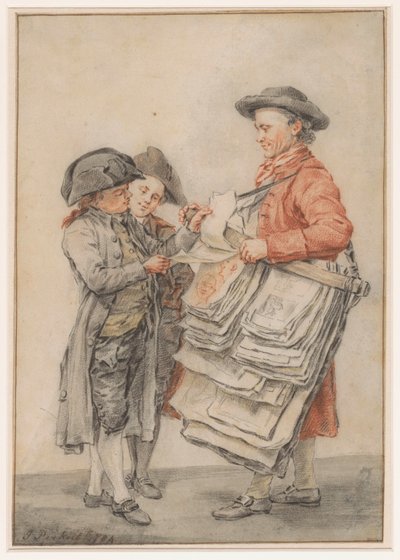 De prentverkoper alkotó: Jacob Perkois (signed by artist)