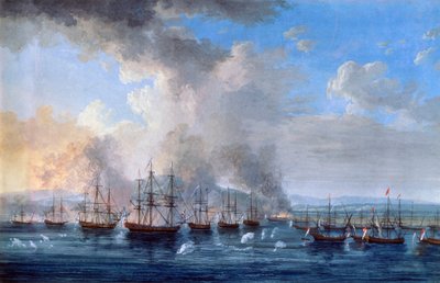 "Az orosz-török csata a Damietta kastélyban 1770-ben", 1770-1772. alkotó: Jacob Philip Hackert