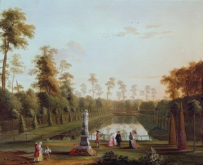 Medence az állatkertben alkotó: Jacob Philipp Hackert