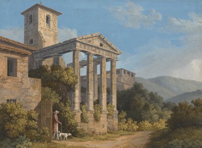 A Herkules-templom Cori-ban, Velletri mellett alkotó: Jacob Philipp Hackert