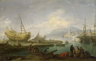 Tengerparti táj alkotó: Jacob Philippe Hackert