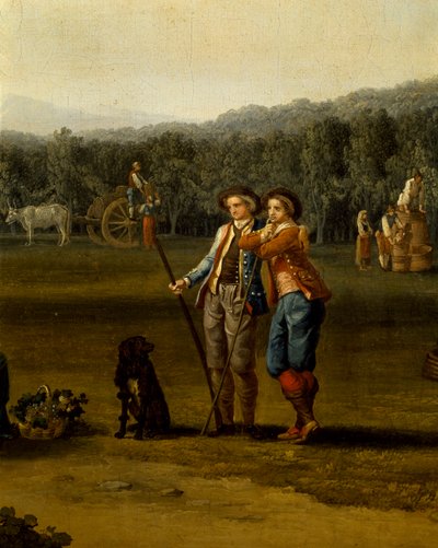 Betakarítás Carditellóban, Jacob Philipp Hackert, részlet alkotó: Jacob Philippe Hackert