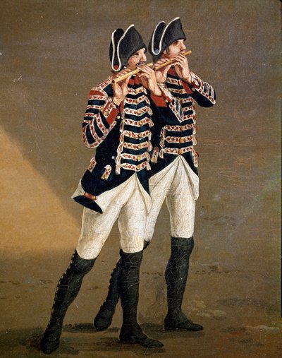 A Bourbon Zenekar zenészei (Borbonic Orchestra furulyásai) Részlet - Jacob Philipp Hackert festménye Hackert d