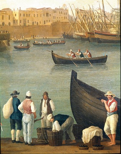 Kagylóhalászok Monopoliból, Puglia, Olaszország (Kagylóhalászok Monopoliban) Jacob Philipp Hackert festménye Hackert d