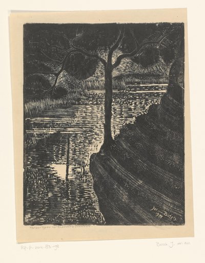 Pontytó ​​Elswoutban, Overveenben alkotó: Jacob Pieter van den Bosch (signed by artist)