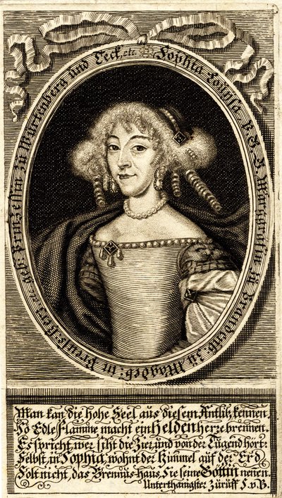 Sophie Louise Württemberg-Stuttgart portréja 1642-1702,... őrgróf, 1672. alkotó: Jacob Sandrart von