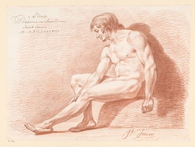 Ülő férfi akt, oldalról nézve (2. díj 1788) alkotó: Jacob Smies