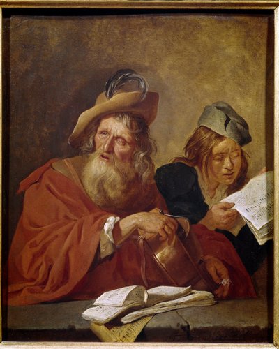 Gitáros (félszemű zenész) (olaj, vászon). alkotó: Jacob Toorenvliet