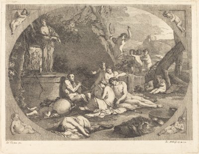 bachchanal alkotó: Jacob Wilhelm Mechau after Giulio Carpioni