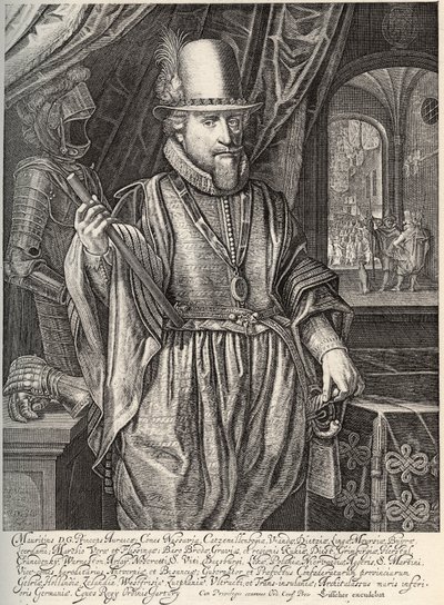 Maurice de Nassau (1567-1625), Orange hercege, Nassau grófja portréja. Willem Jacobsz Delff (1580-1638) metszete XVII alkotó: Jacob Willemsz Delff