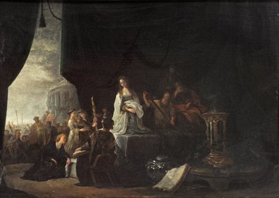 Jefte lányának feláldozása (olaj a táblán) alkotó: Jacob Willemsz de (c.1630 after 1675) Wet