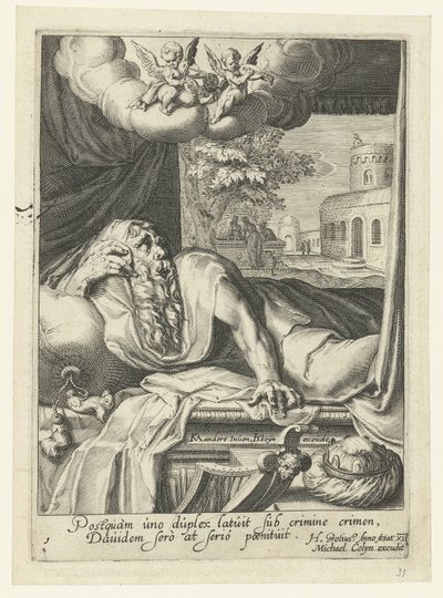Dávid, mint bűnbánó bűnös Nyolc bűnbánó bűnös az Ó- és Újszövetségből (sorozat címe) alkotó: Jacob de Gheyn (II) (workshop of)
