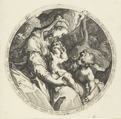 Mária gyermek Krisztussal és Keresztelő Jánossal alkotó: Jacob de Gheyn (II) (workshop of)