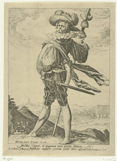 Ezredes Tisztek és katonák (sorozat címe) alkotó: Jacob de Gheyn (II)