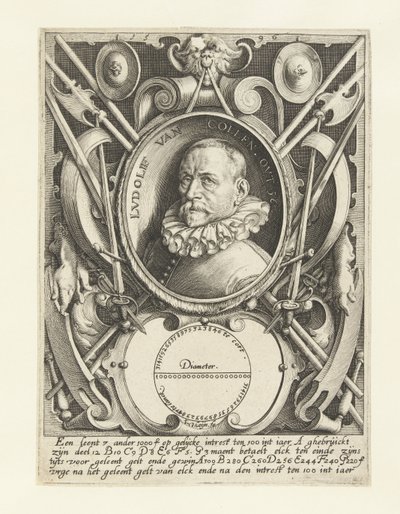 Ludolf van Ceulen portréja 56 évesen alkotó: Jacob de Gheyn (II)