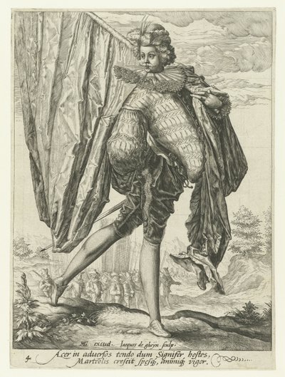 zászlós Tisztek és katonák (sorozat címe) alkotó: Jacob de Gheyn (II)