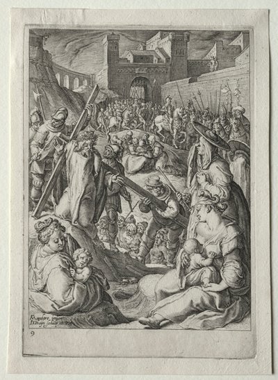 Passion Set:  Krisztus viszi a keresztet alkotó: Jacob de Gheyn II
