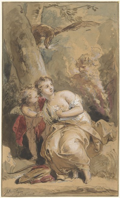 Callisto, Amor és Jupiter a sassal alkotó: Jacob de Wit