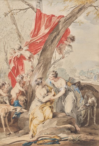 Jupiter (Diana alakjában) és Kalliszto alkotó: Jacob de Wit