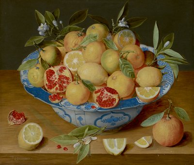 Csendélet citrommal, naranccsal és gránátalmával, 1620-40 körül (olaj, panel) alkotó: Jacob van Hulsdonck
