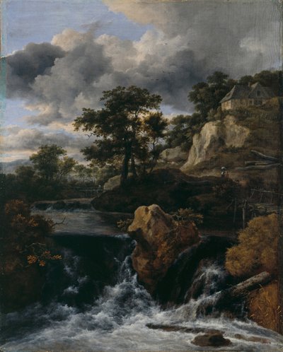 Dombos táj vízeséssel alkotó: Jacob van Ruisdael