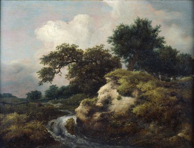 Táj dűne és kis vízesés alkotó: Jacob van Ruisdael