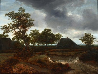 Tájkép házakkal alkotó: Jacob van Ruisdael