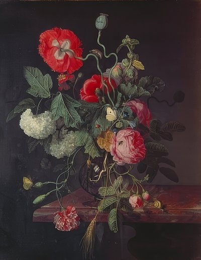 Virágok üvegvázában. 1667 alkotó: Jacob van Walscapelle