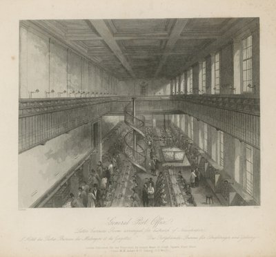 A levélkihordók szobája az újságok feladására rendezkedett be. alkotó: Jacob van der Heyden