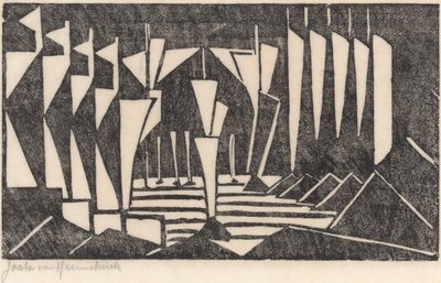 Összetétel (Vitorlázás a tavon) alkotó: Jacoba van Heemskerck (signed by artist)