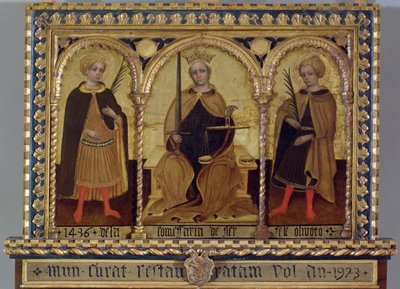 Igazságosság Szent Félix és Szent Fortunato között alkotó: Jacobello del (attr. to) Fiore