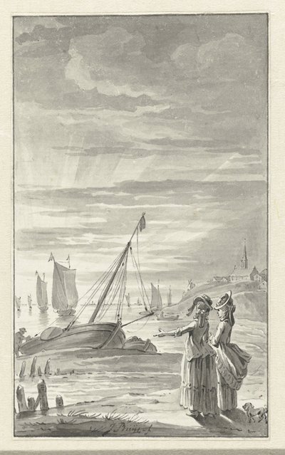 Strand két hölggyel alkotó: Jacobus Buys