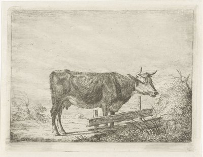 Tehén állt a kerítés mellett alkotó: Jacobus Cornelis Gaal