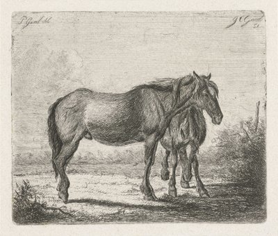Két ló alkotó: Jacobus Cornelis Gaal