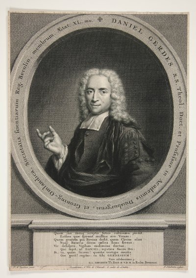 Daniel Gerdes portréja, J. M. Quinkhart nyomán alkotó: Jacobus Houbraken