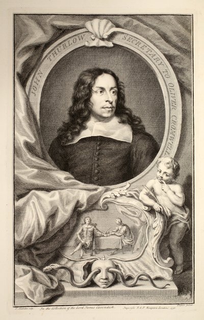 John Thurlow portréja, illusztráció a „Heads of Illustrious Persons of Great Britain”, pub. Írta: Knapton, London, 1742 alkotó: Jacobus Houbraken