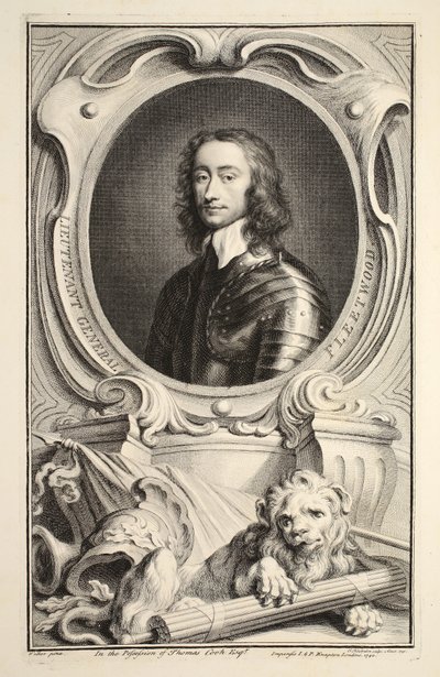Fleetwood altábornagy portréja, illusztráció a „Heads of Illustrious Persons of Great Britain”, pub. Írta: Knapton, London, 1742 alkotó: Jacobus Houbraken