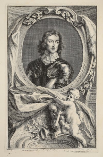 Lambert altábornagy portréja, illusztráció a "Heads of Illustrious Persons of Great Britain" című kötetből, Knapton kiadó, London 1742. alkotó: Jacobus Houbraken