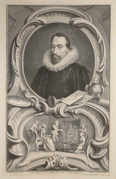 Sir Francis Walsingham portréja, illusztráció a „Heads of Illustrious Persons of Great Britain”, pub. Írta: Knapton, London, 1742 alkotó: Jacobus Houbraken