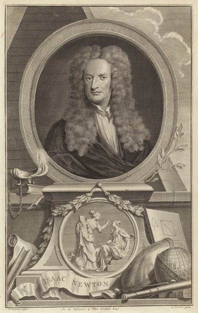 Sir Isaac Newton angol fizikus, matematikus és csillagász alkotó: Jacobus Houbraken
