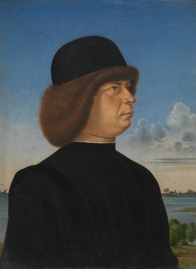 Alvise Contarini portréja, A Tethered Roebuck felé, kb. 1485-95. alkotó: Jacometto Veneziano