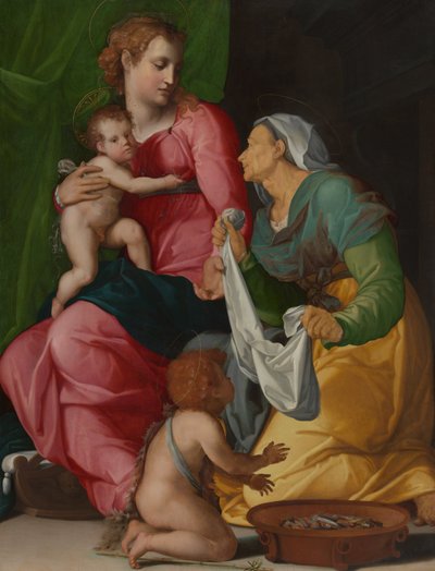 Madonna és gyermeke Szent Erzsébettel és Keresztelő Jánossal alkotó: Jacopino del Conte
