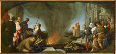 Támárt máglyára viszik alkotó: Jacopo (1510-92) Bassano